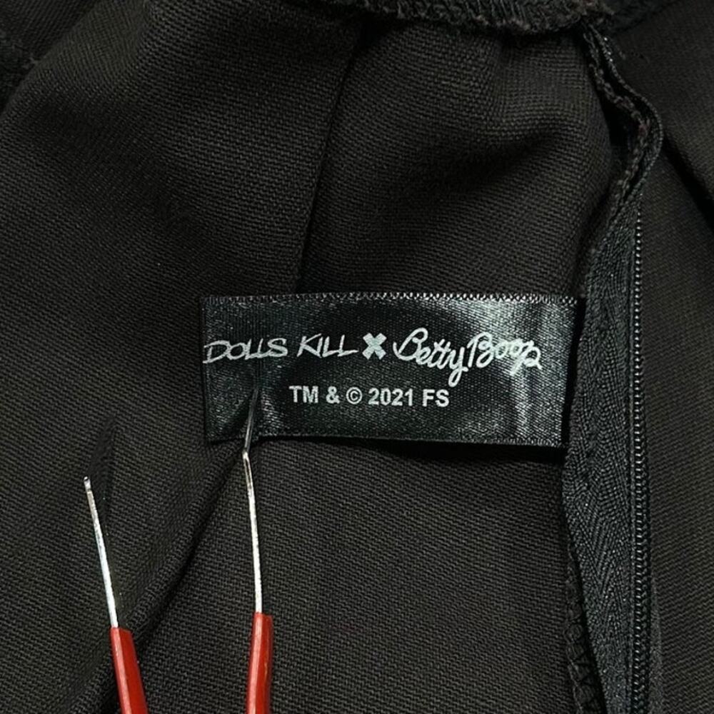 Dolls Kill x Betty Boop Pleated Skirt Black XXS Embroidered 2021 Goth Y2K - Picture 5 of 8